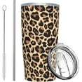 thumbnail image 1 of Leopard Print Tumbler, Cheetah Cup with Lid and Straw, 20 Oz Stainless Steel Insulated Water Bottle Coffee Mug Leopard Gift, 1 of 6