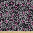 thumbnail image 1 of Ambesonne Leopard Print Fabric by the Yard Upholstery, Cheetah Panther Spots, 2 Yards, Black Grey and Pink, 1 of 4