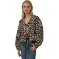 thumbnail image 1 of Leopard Print V-Neck Blouse, 1 of 5