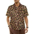 thumbnail image 1 of Leopard Print Vacation Shirt Men 80s Style Neon Trendy Casual Shirts Hawaiian Short Sleeve, 1 of 5