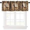thumbnail image 1 of Leopard Print Valance Curtain Sexy Brown Animal Texture High Heels Animal Skin Rod Pocket Valance Window Treatments 1 Panel Short Curtains for Kitchen Farmhouse Living Room 54 x 18 in, 1 of 6