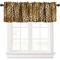 thumbnail image 1 of Leopard Print Valance Curtain Skin Pattern Wild Animal Powerful Panther Big Cat, Rod Pocket Valance Window Treatments 1 Panel Short Curtains for Kitchen Farmhouse Living Room 54 x 18 in, 1 of 6