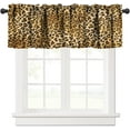 thumbnail image 1 of Leopard Print Valance Curtain Skin Pattern Wild Animal Powerful Panther Big Cat, Rod Pocket Valance Window Treatments 1 Panel Short Curtains for Kitchen Farmhouse Living Room 54 x 18 in, 1 of 6