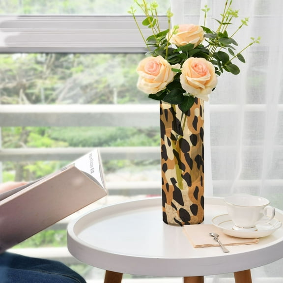 Leopard Print Vases for Flowers Modern Decorative Vase Home Decor for Bedroom Kitchen Living Room Centerpieces