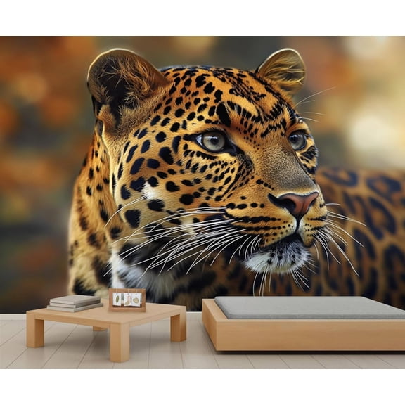 Leopard Print Wall Mural - Cheetah Wildlife Wall Murals, Cheetah Hd Photo For Living Room Bedroom, Leopard Mural For Boys Room 98.4"W x 68.9"H (Not Peel and Stick)