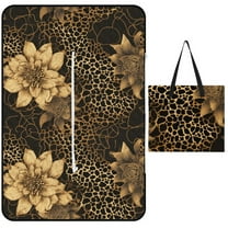 Leopard Print Waterproof Picnic Blanket with Foldable Zipper, Suitable for Outdoor Use, Suitable for Travel, Camping, Beaches, Parks, Grasslands, Picnic Blanket Accessories