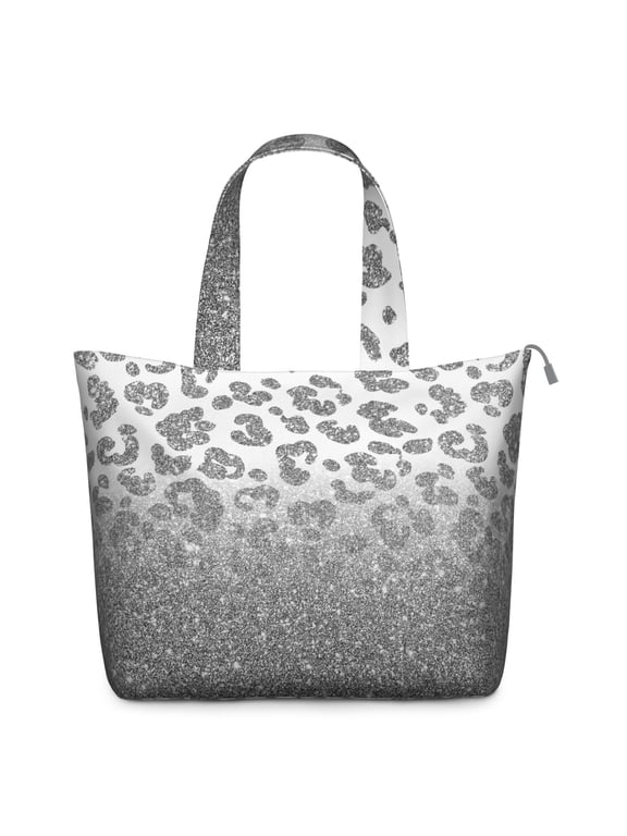Leopard Print Weekender Bag Tote with Dynamic Cheetah Spots, Cute Fashionable Animal Design, Large Capacity Travel Companion