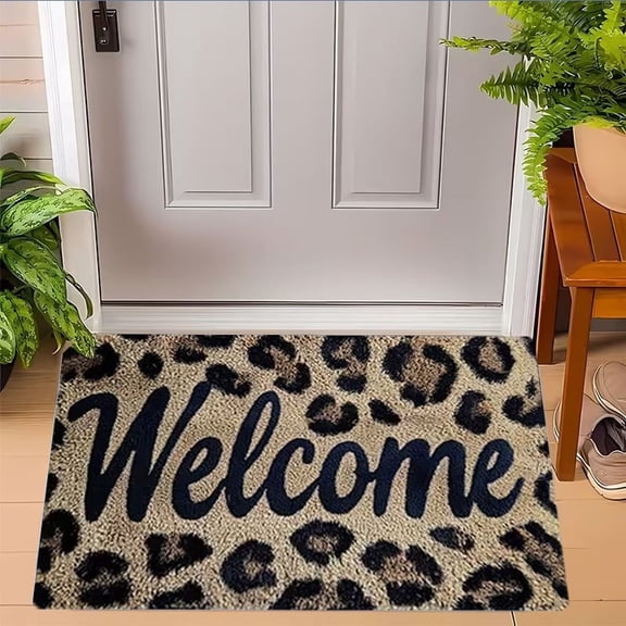 Leopard Print Welcome Mat