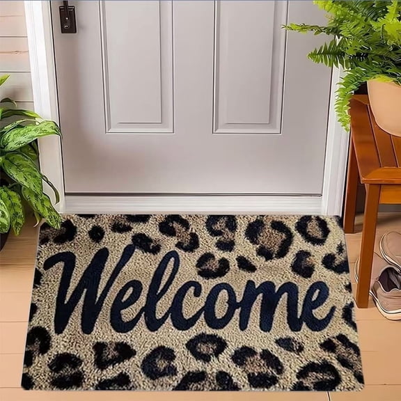 Leopard Print Welcome Mat
