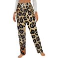 thumbnail image 1 of Leopard Print Wild Cat Texture Winter Female Pants Flannel High Waist Women Pants Lady Warm Straight Leg Plush Trousers, 1 of 7