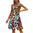 thumbnail image 1 of Leopard Print Womens Summer Dresses Casual Sleeveless Tshirt Sundresses Vacation Beach Cover Up Dress, 1 of 8