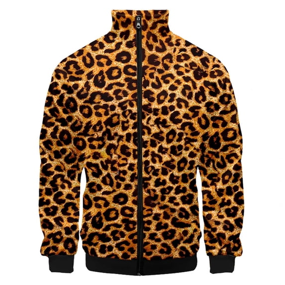 Leopard Print Zipper Hoodies Sweatshirts 3D Printed Jackets For Men Women Clothing Casual Fashion Trendy Unisex Coat Jacket Tops