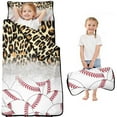 thumbnail image 1 of Leopard Print and Baseballs Pattern Toddler Nap Mats for Kids Preschool,Sleeping Mat Bag or Kids,Toddler Sleeping Bag,Toddler Nap Mat or Daycare, 1 of 6
