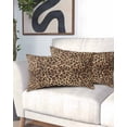 thumbnail image 1 of Leopard Printed California King Pillow Case - Microfiber Bed Throw Pillow Covers, Modern Animals Textured Brown Decorative Lumbar Pillow Cover with Envelope Closure for Sofa/Travel 20"x40", 1 of 6