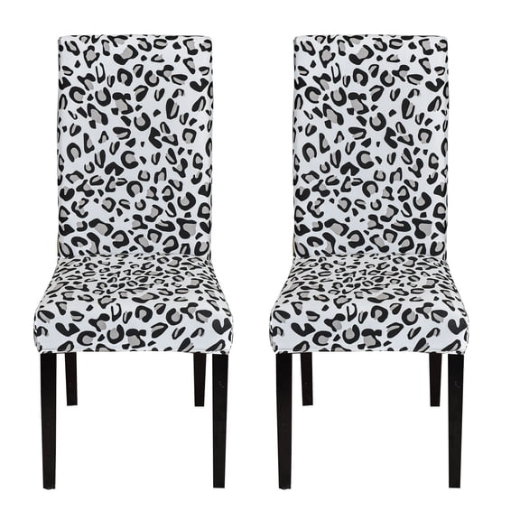 Leopard Printed Chair Covers,Universal Size Chair Slipcover Removable Washable Anti-Dust Stretch Parsons Chair Protector for Dining Room Kitchen Banquet Party Decoration-2 Pcs