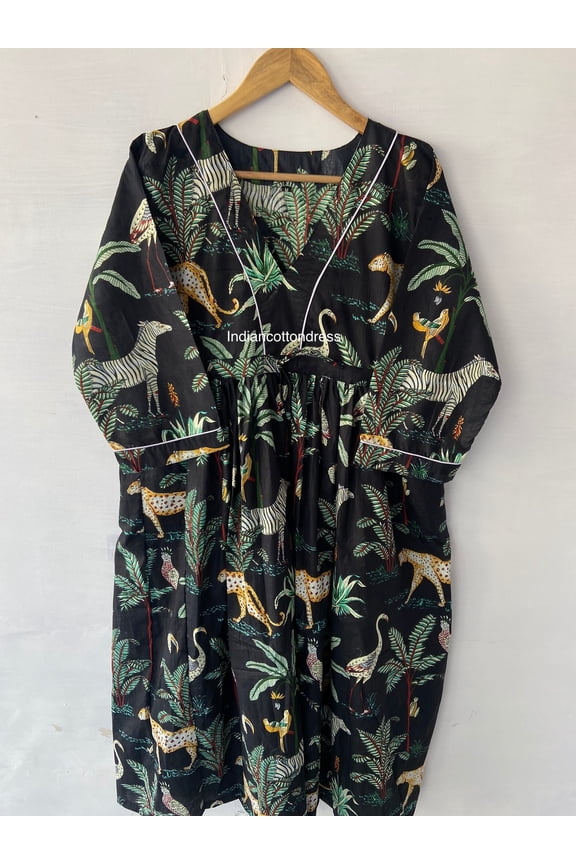 Leopard Printed Dress, Handmade Dresses, Block Print Dress, Handblock Dresses, Cotton Dresses, Block Print Dress, Cotton Long Dress