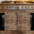 thumbnail image 1 of Leopard Printed Kitchen Towels Set of 3, Modern Animals Textured Brown Absorbent Dish Towels for Kitchen, Microfiber Hand Towel, Quick Drying Tea Towel for Cleaning Decorative Dishcloths, 1 of 7