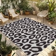 thumbnail image 1 of Leopard Printed Outdoor Rug for Patio/Deck/Porch, Non-Slip Large Area Rug 5 x 7 Ft, Farmhouse Vintage Animals Black Grey Indoor Outdoor Rugs Washable Area Rugs, Reversible Camping Rug Carpet Runner, 1 of 8