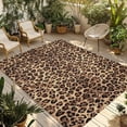thumbnail image 1 of Leopard Printed Outdoor Rug for Patio/Deck/Porch, Non-Slip Large Area Rug 5 x 8 Ft, Modern Animals Textured Brown Indoor Outdoor Rugs Washable Area Rugs, Reversible Camping Rug Carpet Runner, 1 of 8
