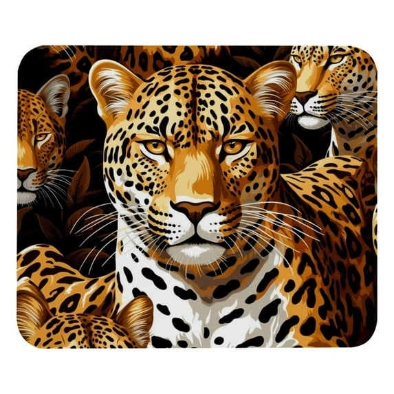 Leopard Printed Square Desk Pad Mouse Pad Desk Mat Non-Slip Rubber Bottom – 8.3x9.8 Inch – Suitable for Office and Gaming