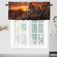 thumbnail image 1 of Leopard Printed Window Curtains Valances Safari Cheetah Wild Animal Jungle Sunset Window Valance for Living Room Bedroom, Kitchen Valance Rod Pocket Window Curtain 54 by 18 in, 1 Panel, 1 of 6