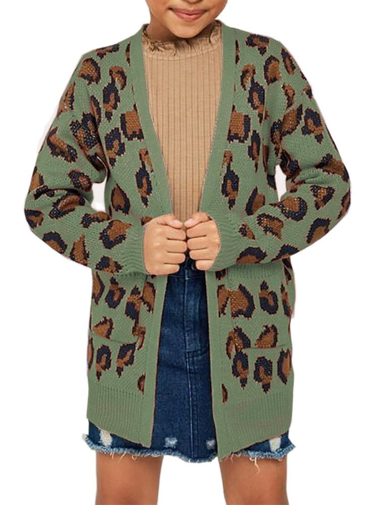 Childrens leopard cheap print cardigan