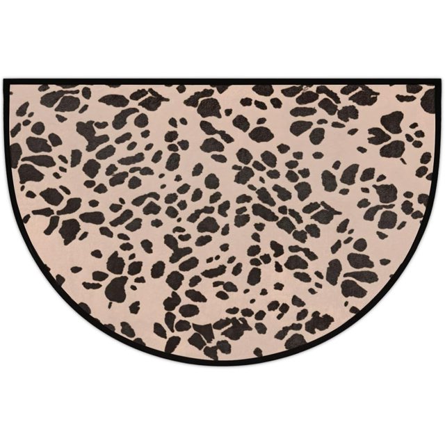 Leopard Prints Abstract Half Round Door Mat NonSlip Mat Indoor