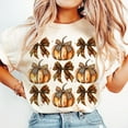 thumbnail image 1 of Leopard Pumpkin Coquette T-Shirt – Trendy Fall Tee with Girly Bow and Soft Retro Autumn Aesthetic, 1 of 5