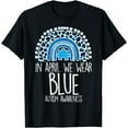 thumbnail image 1 of Leopard Rainbow April We Wear Blue Autism Awareness Teacher T-Shirt, 1 of 4