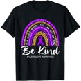 thumbnail image 1 of Leopard Rainbow Be Kind Purple Ribbon Alzheimer's Awareness T-Shirt, 1 of 2