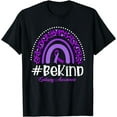 thumbnail image 1 of Leopard Rainbow Be Kind Purple Ribbon Epilepsy Cancer T-Shirt, 1 of 4