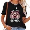 thumbnail image 1 of Leopard Rainbow Happy First Day Of School Teacher Girls T-Shirt, 1 of 5
