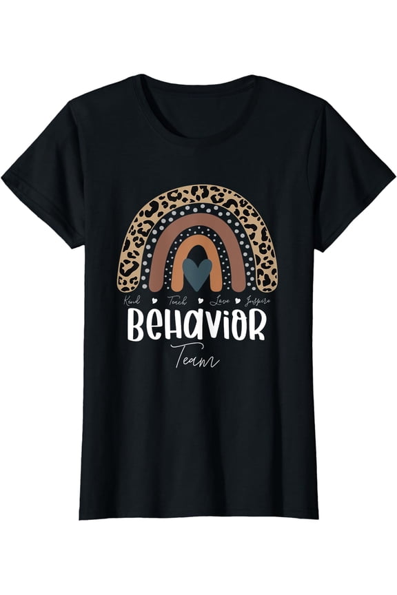 Leopard Rainbow Teacher Student, School Behavior Team T-Shirt