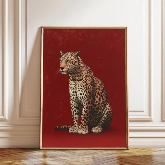 Leopard Regal Big Cat Wall Art Print