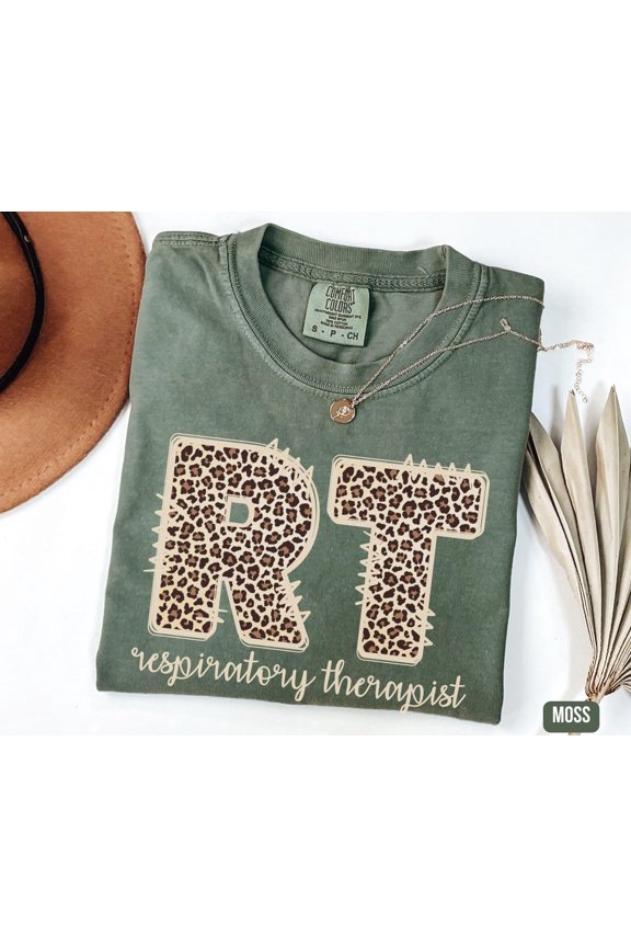 Leopard Respiratory Therapist Animal Print Retro Tech T-Shirt