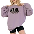 thumbnail image 1 of Leopard Ribbon Mama Sweatshirt Women Casual Fall Thanksgiving Season Long Sleeve Graphic Shirts Pullover Tops, 1 of 4