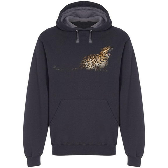 Leopard Roaring At Night Hoodie Men -Image by Shutterstock, Male x-Large