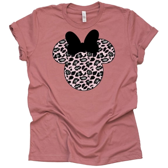 Leopard Rose Gold Mickey Shirt, Rose Gold Shirt, Mickey Shirt for Adult Women Ladies Tshirt (Leopard Rose Gold Gray, Medium)