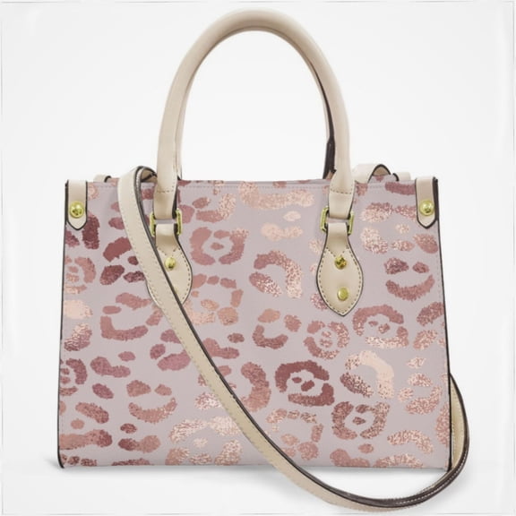 Leopard Rose Gold Texture Cross Body Bags For Women Small Leather Female Handbags Fashion Top-Handle Totes