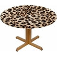 thumbnail image 1 of Leopard Round Table Cloth Cheetah Speckled Dots Elastic Edged Table Cover Fade And Stain Resistant Table Cloths Easy To Clean Fits Tables 40-44" Diameter, 1 of 6