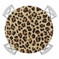 thumbnail image 1 of Leopard Round Tablecloth for 36-44 Inch Tables, Fitted Table Cover with Elastic Edge, Farmhouse Brown Animals Art Modern Waterproof Outdoor Table Cloth Protector for Patio Garden Dinner Picnic, 1 of 9