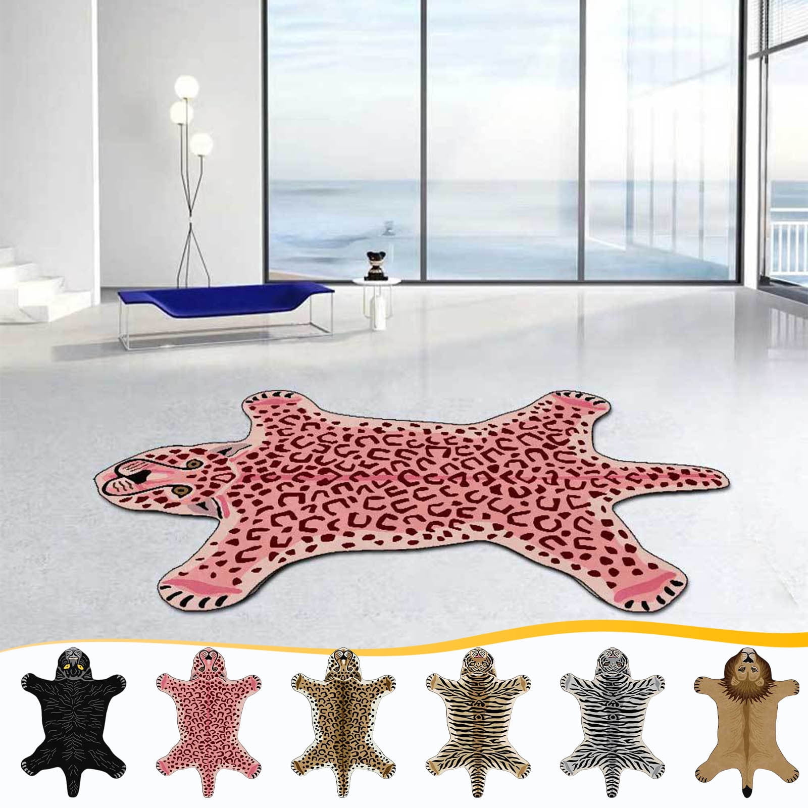 Leopard Rug Animal Shaped Rug Irregular Shaped Rug Mat Non Slip for ...