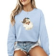 thumbnail image 1 of Leopard Santa Claus Sweatshirt Cute Women Holiday Season Long Sleeve Christmas Graphic Shirts Pullover Tops, 1 of 4