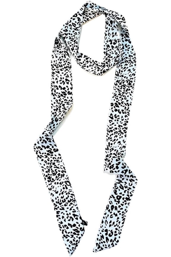 Leopard Scarf for Women Thin Long Scarf for Girls Lightweight Satin Leopard Print Tie for Women Satin Belt