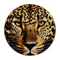 thumbnail image 1 of Leopard Set of 6 Round Microfiber Leather Coasters, 11x11 cm/4.3x4.3 in, Stain Drink Mats for Home and Office, 1 of 6