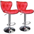 thumbnail image 1 of Leopard Shell Back Adjustable Swivel Kitchen Dining Counter Bar Stool,Set of 2,Red, 1 of 6
