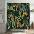 thumbnail image 1 of Leopard Shower Curtain 72x72 Inch Jungle Animal Tropical Leaves Decoration Trendy Style Yellow Green Bathtub Decorative Fabric Polyester Waterproof Shower Curtain, 1 of 1