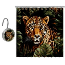 Leopard Shower Curtain Set for Bathroom