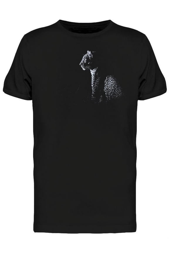 Leopard Sitted In Darkness  T-Shirt Men -Image by Shutterstock, Male Large