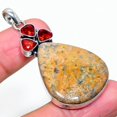 thumbnail image 1 of Natural Leopard Skin, Garnet Gemstone 925 Sterling Silver Pendant 2.21", 1 of 1